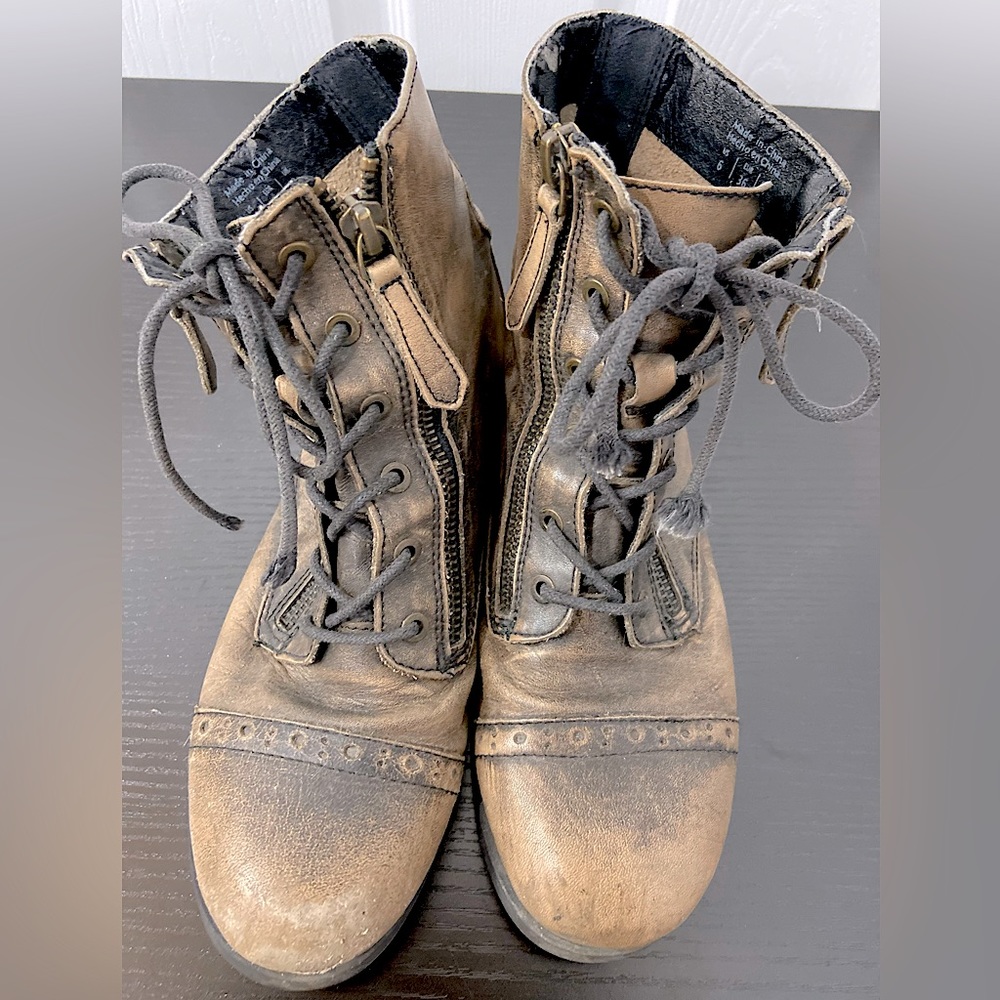 Aldo Vintage Leather Combat Boots